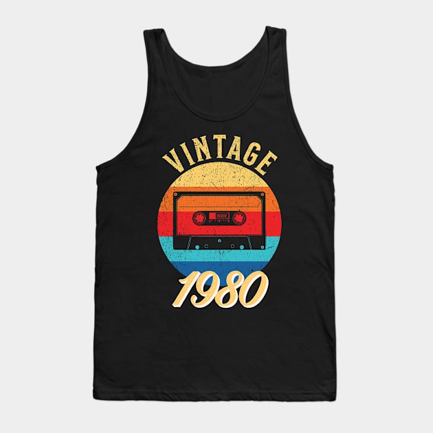 Vintage Year Since 1980 | Cassette | 42nd Birthday Gift Tank Top by jiromie